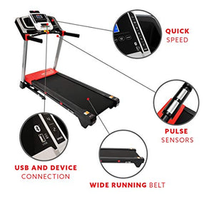 Sunny Health & Fitness Evo-Fit Incline Treadmill with Bluetooth and Dual Device Tablet Holders - SF-T7955