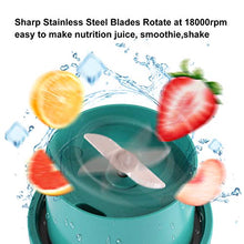 Load image into Gallery viewer, Portable Blender For Shakes And Smoothies With Reusable Straw Green Mini Blender Safety USB Rechargeable Personal Blender Cup Handheld Small Blender For Office，Sports,Travel,Gym Outdoor Actitvities 280ml Portable Blender
