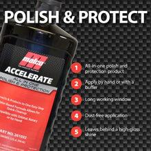 Load image into Gallery viewer, Malco Accelerate All-in-One Polish &amp; Protection - One-Step Car Polishing Compound Designed to Remove Light to Medium Paint Defects/Deep Glossy Finish with 90-Day Protection (261032)
