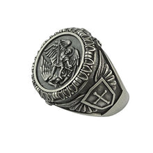 Load image into Gallery viewer, Saint St. Michael the Archangel Sterling Silver 925 mens Ring Handcrafted
