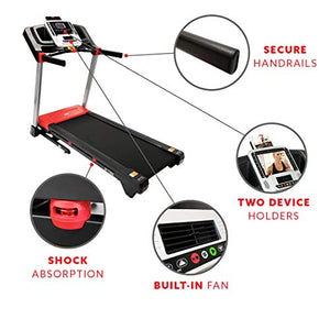 Sunny Health & Fitness Evo-Fit Incline Treadmill with Bluetooth and Dual Device Tablet Holders - SF-T7955