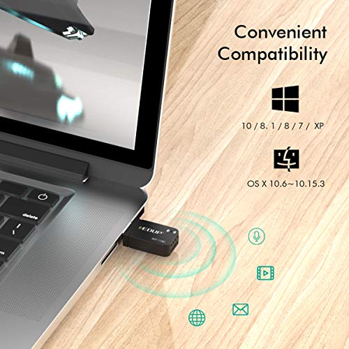 Load image into Gallery viewer, 1300Mbps USB 3.0 Wireless WiFi Adapter for PC, USB Wi-Fi Dongle AC Mini Network Adapters 802.11ac 2.4GHz/5GHz Built-in Antenna for Windows 10/7/8/8.1/XP Mac OS 10.6-10.15