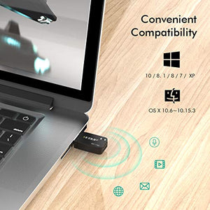 1300Mbps USB 3.0 Wireless WiFi Adapter for PC, USB Wi-Fi Dongle AC Mini Network Adapters 802.11ac 2.4GHz/5GHz Built-in Antenna for Windows 10/7/8/8.1/XP Mac OS 10.6-10.15