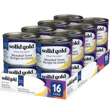 Load image into Gallery viewer, Solid Gold Wet Cat Food Shreds in Gravy - Canned Cat Food Made w/Real Tuna for Cats of All Ages - Five Oceans Grain Free Cat Wet Food for Sensitive Stomach &amp; Overall Wellness - 16ct/6oz Can
