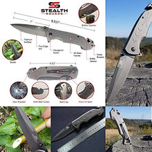 Load image into Gallery viewer, STEALTH SQUADS 42 in 1 SURVIVAL MILITARY POUCH KIT, PREMIUM TACTICAL POCKET KNIFE, FIRST AID KIT, EDC MULTI-TOOL USE FOR CAMPING, HIKING, BIKING, OUTDOOR EMERGENCY SAFETY GEARS w/ BONUS E-BOOK
