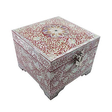 Load image into Gallery viewer, Nacreh Jewelry Boxes, 5.3" W x 5.3" D x 4.1" H (13 x 13 x 10.5cm), Red
