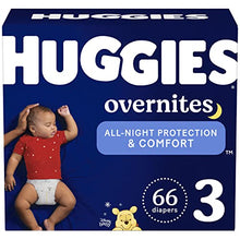 Load image into Gallery viewer, Overnight Diapers Size 3 (16-28 lbs), 66 Ct, Huggies Overnites Nighttime Baby Diapers
