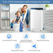 Load image into Gallery viewer, RELAX4LIFE Washing Machine Portable Washer W/ 10 Lbs Weight Capacity Washer and Dryer Full Automatic Washing Machine (Blue&amp;White)
