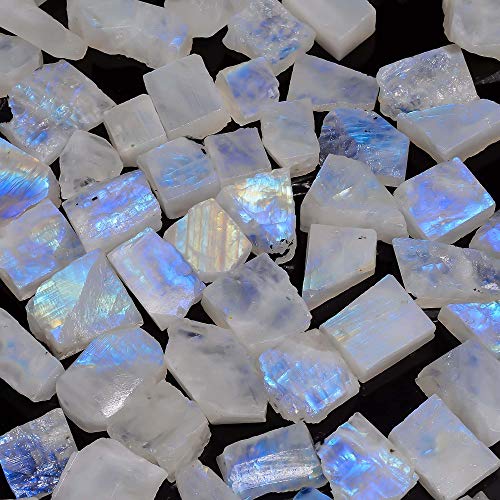 50 carats Natural Blue Fire Rainbow Moonstone Rough Gemstone 3 To 5 Pcs, Raw Crystals, Moonstone Rock, Jewelry Making Supplies, Chakra Healing, Energy Stone, Reiki, ART-CRAFTS-DIY Stone