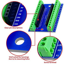 Load image into Gallery viewer, ICQUANZX 3PCS Nano Terminal Adapter Shield Expansion Board Compatible with Arduino Nano V3.0 AVR ATMEGA328P-AU Module
