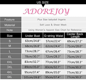 ADOREJOY Womens Babydoll Lingerie Set Plus Size Sleepwear(3XL,Blue)