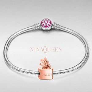 NinaQueen 925 Sterling Silver "Daisy Perfume" Bottles Charms, Charms for Bracelet