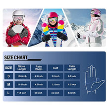 Load image into Gallery viewer, Andorra Snow Gloves Women Touchscreen Zipper Pocket Ski Gloves Waterproof Gloves Women, White, S
