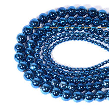 Load image into Gallery viewer, Hematite Natural Stone Faceted Round Loose Beads Semi Gemstone Healing Power Energy Stone for Jewelry Making DIY Necklace Bracelet Making Strand 15.5" (AAAAA-Blue Hematite, 10mm)
