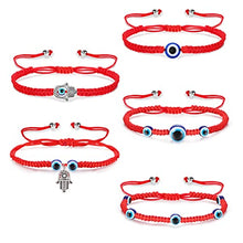 Load image into Gallery viewer, IRONBOX Red String Bracelet Evil Eye Bracelet for Women Men Hamsa Bracelet Red Bracelet for Protection 5Pcs
