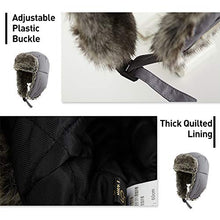 Load image into Gallery viewer, Jeff &amp; Aimy Trapper Hat Aviator Earflap Hat Faux Fur Warm Winter Hat for Men Russian Ushanka Black
