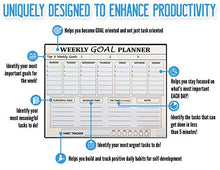 Load image into Gallery viewer, Magnetic Goal Board and Weekly Dry-Erase Calendar for Fridge - Daily Habit Tracker, Planner &amp; Productivity Enhancer - Stain Resistant - Plus Free E-Book -WhiteBoard Organizer
