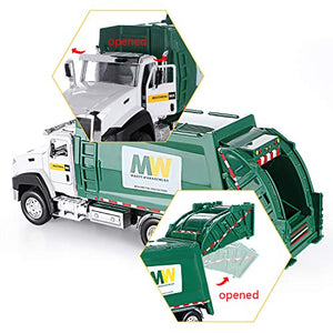 G.C 3 Pack Diecast Transport Vehicles Truck Toys Set Garbage Truck Tanker Truck Delivery Truck 1:50 Scale Pull Back Metal Model Car Toys for Boys