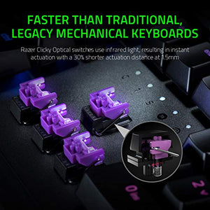Razer Huntsman Elite Gaming Keyboard: Fastest Keyboard Switches Ever - Clicky Optical Switches - Chroma RGB Lighting - Magnetic Plush Wrist Rest - Dedicated Media Keys & Dial - Classic Black