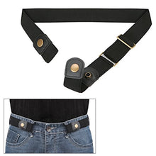 Load image into Gallery viewer, No Buckle Invisible Elastic Belt for Men/Women Black, Fits waist 24-35in
