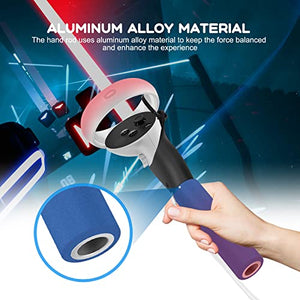 Vakdon Dual Handles Extension Grips for Oculus Quest, Quest 2 or Rift S Controllers Playing Beat Saber Games, Sturdy, Comfortable to Grip, Controller Accessories Enhanced Lightsabers Gaming Experience