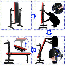 Load image into Gallery viewer, Adjustable Weight Bench Workout Bench for Full Body Exercise Olympic Weight Bench Folding Barbell Rack Stand
