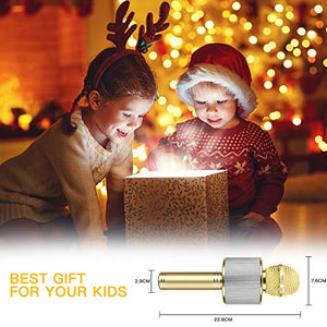 Bluetooth Microphone for Kids Birthday Gifts Girls Toy for Age 4 5 6 7 8 9 10 Year Old Portable Wireless Karaoke Microphone Fun Toys for Teen Girls Boys Christmas Best Gifts Home Party Favor Singing