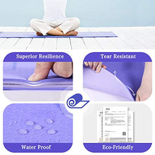 Load image into Gallery viewer, Lamberia Yoga Mat—Non Slip Fitness Exercise Mat with Alignment Marker System, All-Purpose Eco Friendly Pilates and Floor Exercises Anti-Tear Exercise Yoga Mat with Carrying Strap, Purple
