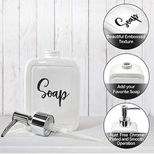 Load image into Gallery viewer, Home Acre Designs Farmhouse Soap Dispenser – 13oz, Ceramic, White Hand Pump for Soap – Rustic Kitchen &amp; Bathroom Accessories for Home
