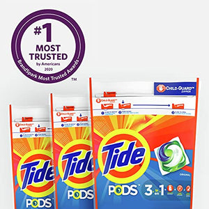 Tide Pods Laundry Detergent Soap Pods, Original, 3 Bag Value Pack, HE Compatible, 111 count
