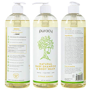 Puracy Baby Shampoo & Body Wash (Two-Pack)- Natural, Fragrance-Free Baby Body Wash For Sensitive Skin- 2 16-Ounce Bottles of Plant-Based Baby Wash And Shampoo For Daily Use