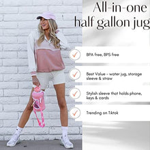 Load image into Gallery viewer, H2O Capsule 2.2L Half Gallon Water Bottle with Storage Sleeve and Covered Straw Lid – BPA Free Large Reusable Drink Container with Handle - Big Sports Jug, 2.2 Liter (74 Ounce) Rose Quartz

