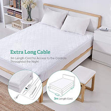 Load image into Gallery viewer, Sable Queen Size Electric Heated Mattress Pad, Safe Low Voltage Technology &amp; Oeko-Tex 100 Standard, 10 Temperature Settings, FDA Registered Hypoallergenic Soft Plush, White
