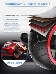 NORSENS Ab Roller Wheel, 3-in-1 Ab Wheel Roller for Abdominal Exercise with Knee Pad, Adjustable Speed Jump Rope and Push up Bars, Exercise Equipment for Home Gym Office Workout