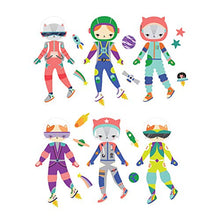 Load image into Gallery viewer, Mudpuppy Space Cat Magnetic Tin – Includes 3 Sheet of Mix &amp; Match Dress Up Magnets and 2 Background Scenes – Toy Magnets for Kids with Hinged Storage Tin – Great Travel Activity for Kids and Toddlers

