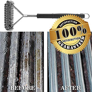 GRILLART Grill Brush Bristle Free & Wire Combined BBQ Brush - Safe & Efficient Grill Cleaning Brush- 17" Grill Cleaner Brush for Gas /Porcelain/Charbroil Grates - BBQ Accessories Gifts for Men