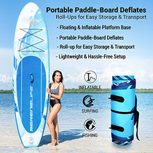 Load image into Gallery viewer, SereneLife Inflatable Stand Up Paddle Board (6 Inches Thick) with Premium SUP Accessories &amp; Carry Bag | Wide Stance, Bottom Fin for Paddling, Surf Control, Non-Slip Deck | Youth &amp; Adult Standing Boat
