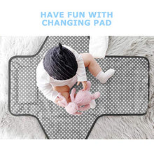 Load image into Gallery viewer, Portable Changing Pad for Baby|Travel baby changing pads for Moms, Dads|Waterproof Portable Changing Mat with Built-in Pillow|Excellent Baby Shower/Registry Gifts
