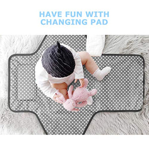 Portable Changing Pad for Baby|Travel baby changing pads for Moms, Dads|Waterproof Portable Changing Mat with Built-in Pillow|Excellent Baby Shower/Registry Gifts