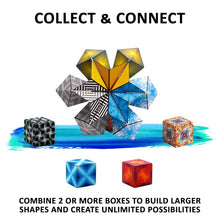 Load image into Gallery viewer, SHASHIBO Shape Shifting Box - Award-Winning, Patented Fidget Cube w/ 36 Rare Earth Magnets - Extraordinary 3D Magic Cube – Shashibo Cube Magnet Fidget Toy Transforms Into Over 70 Shapes (Blue Planet)
