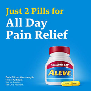 Aleve Arthritis Gelcap, Fast Acting All Day Pain Relief for Headaches, Muscle Aches, and Fever Reduction, Naproxen Sodium Gelcaps, 220 mg, Yellow, 160 Count