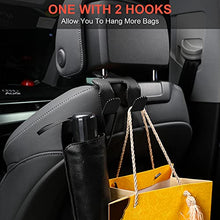 Load image into Gallery viewer, 【2021 Upgraded】Car Purse Hook, 2 in 1 Car Seat Headrest Hooks Durable Hanger Storage Holder Leather Organizer for Hanging Grocery Bags, 1 Pack, Beige
