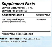 Load image into Gallery viewer, Absonturix Serrraptase Enzyme 120 Servings-4 Fl Oz-Serratiopeptidase Activity units-Anti oxidant 250000 spu per serving-Easy Absorption New Improved Formula Made in USA
