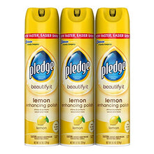 Load image into Gallery viewer, Pledge Multi-Surface Furniture Polish Spray, Works on Wood, Granite, and Leather, Shines and Protects, Lemon, 9.7 oz - Pack of 3

