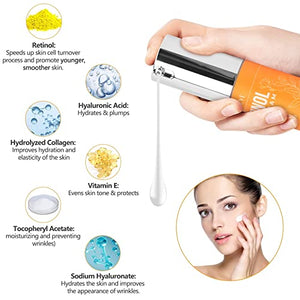Retinol Eye Cream With AHA Hyaluronic Acid &Collagen,Anti-aging Eye Cream for Moisturizing, Wrinkle, Puffiness and Dark Circle Defense-Day and Night (0.5 Fl Oz)