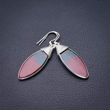 Load image into Gallery viewer, StarGems Natural Blood Stone Handmade 925 Sterling Silver Earrings 2" D6945
