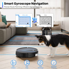 Load image into Gallery viewer, vrillo J050 Robot Vacuum and Mop Cleaner 2200Pa Strong Suction, APP&amp;Remote Control, Wi-Fi, Compatible with Alexa and Self-Charging, Ideal for Carpet, Hard Floors, Pet Hair Cleaning
