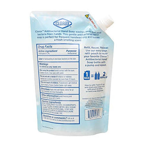 Clorox Antibacterial Liquid Hand Soap Refill | Hand Soap from Clorox, Liquid Hand Washing Soap Refill Washes Away Germs and Bacteria on Skin, 34 oz Citrus Burst Scent