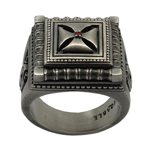 Knight Templar Masonic Cross Handmade Men Signet Ring Sterling Silver 925 KTR 018 (12.5)