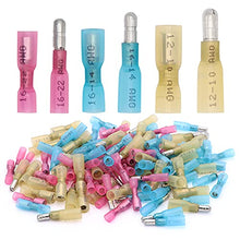 Load image into Gallery viewer, Ruikarhop 120PCS Heat Shrink Bullet Connectors Kit,Waterproof Electrical Female &amp; Male Bullet Butt Terminals(12-10AWG,14-16AWG,18-22AWG)
